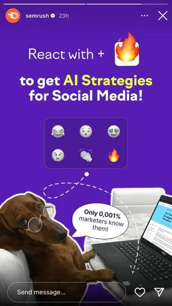 CTA on Semrush Insta Story