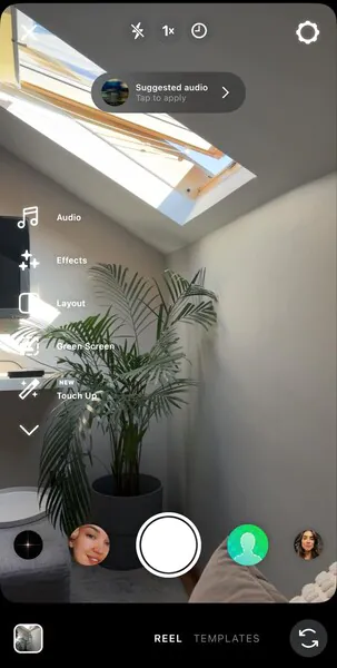 Adding trending audio: step 1 - tap the music icon on the left side