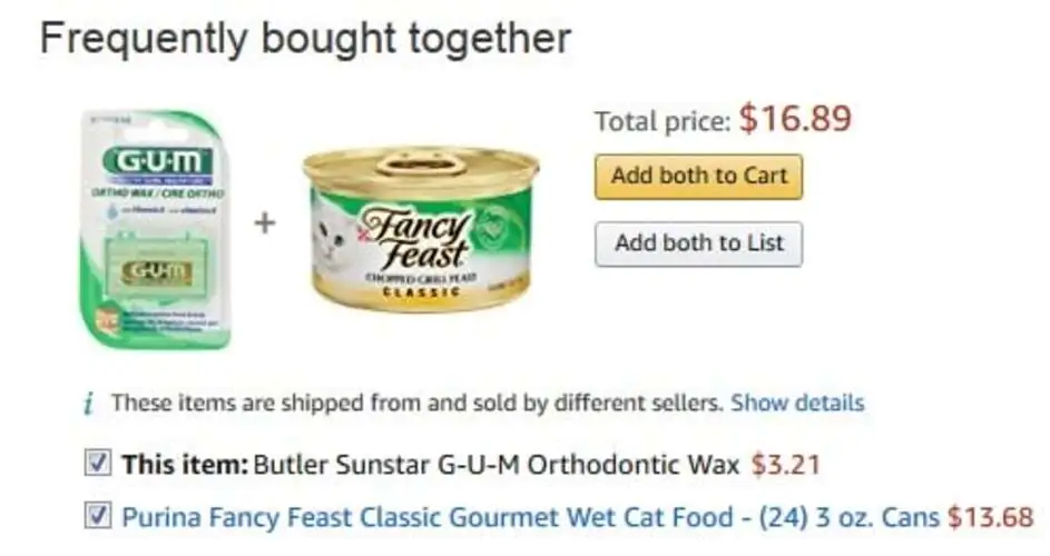 Product insights: Amazon Frequently bought together.