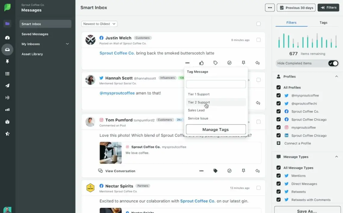 Sprout Social dashboard