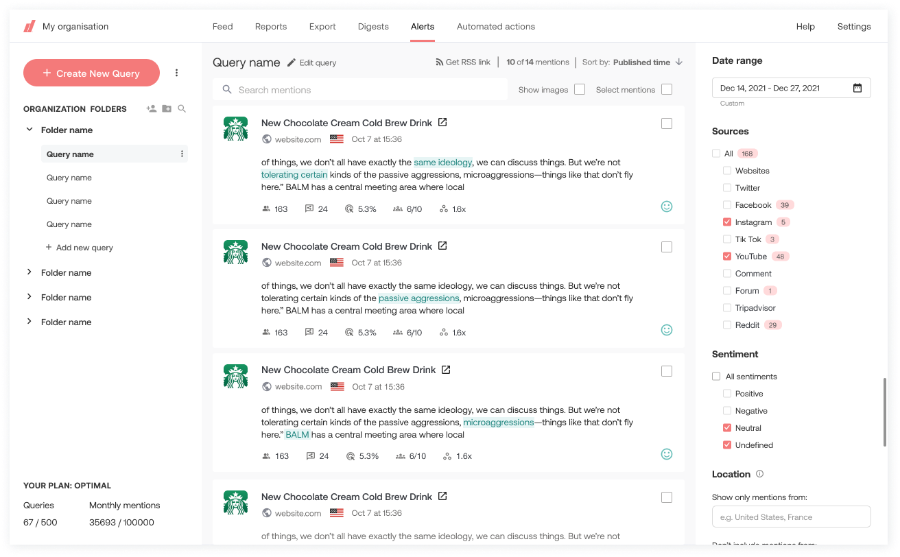 Determ media monitoring tool