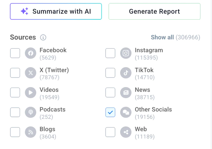 Generating a LinkedIn report template in Brand24: Step 5 - click "Generate Report"