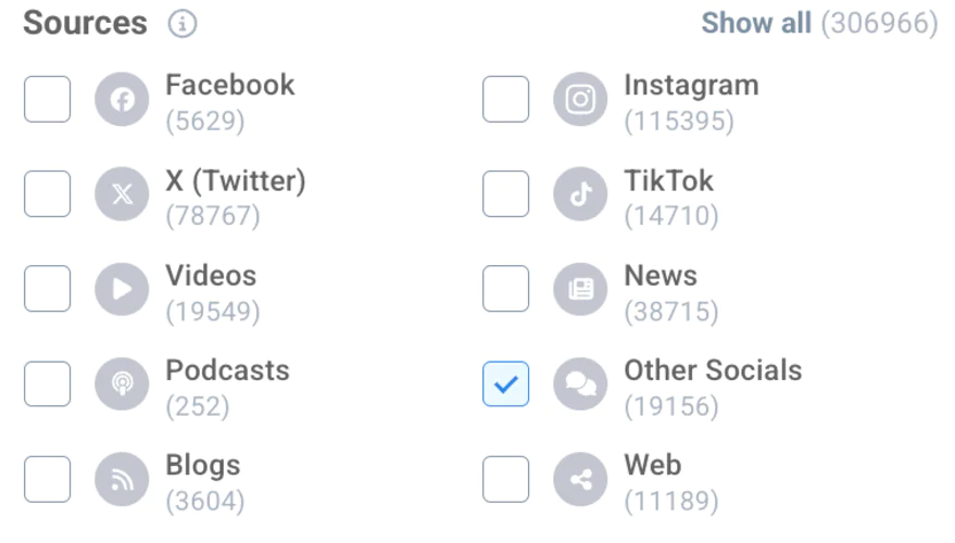 Generating report templates using AI: Step 3 - Choose the platform you want to track